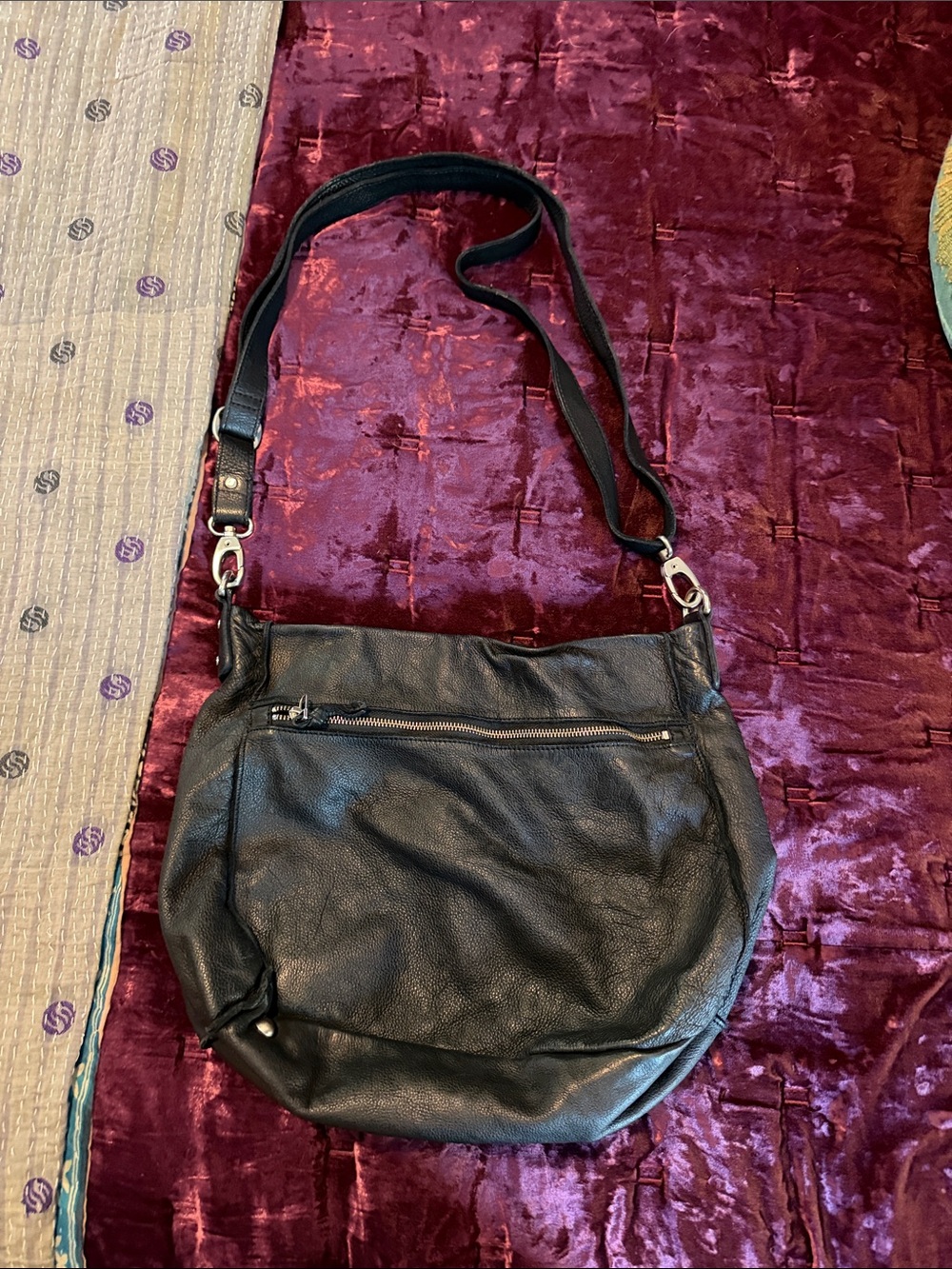 Vintage All Saints Black Leather Multi-Pocket Crossbody Bag - Picture 3 of 3
